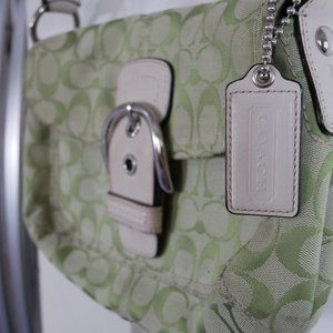 Lime green buckle Coach purse